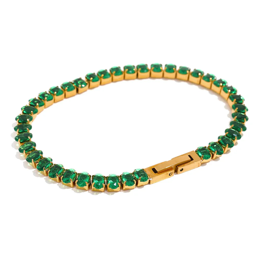 CZ Tennis Necklace Bracelet Set