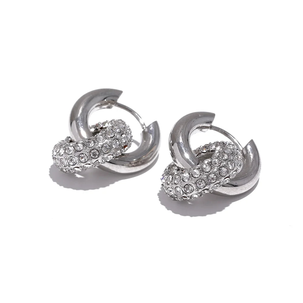 Gold Zirconia Huggie Hoop Earrings