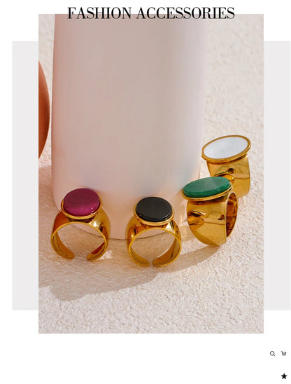 Wide band rings with stones