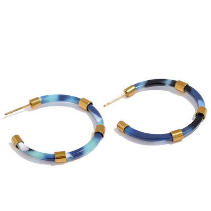 Resin Geometric Hoop Earrings