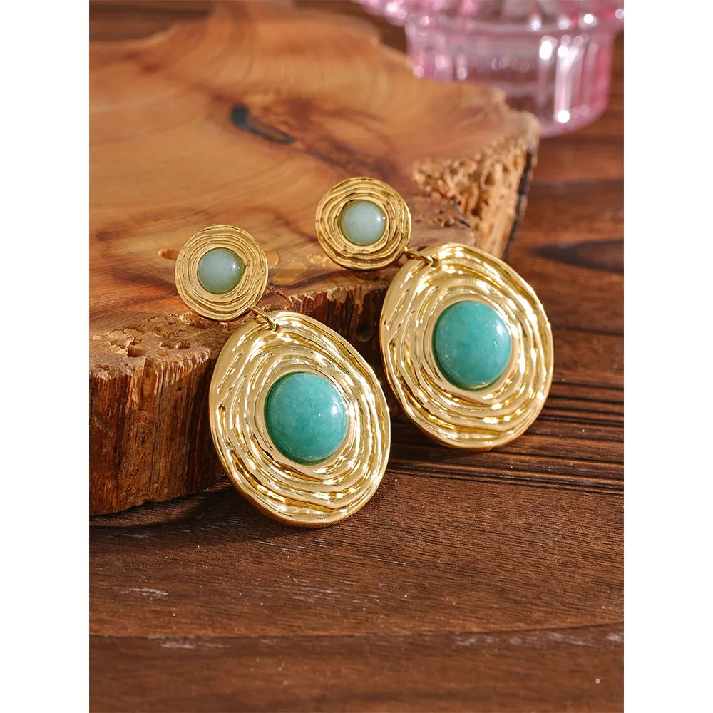 Stone dangle earrings