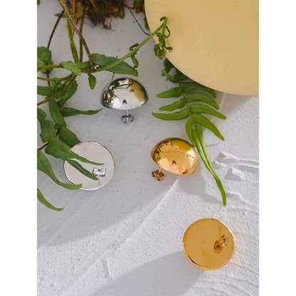 Half Round Stud Earrings