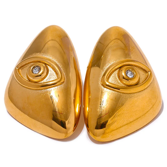 Eye Triangle Stud Earrings