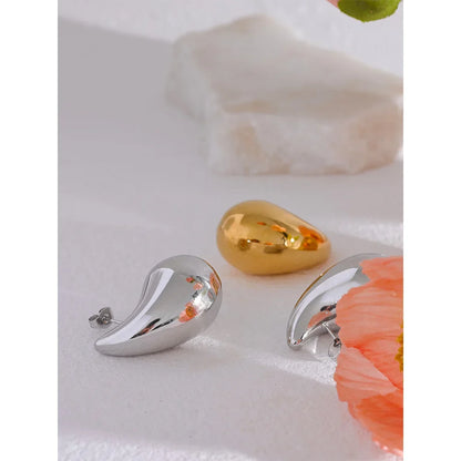 Chunky Water Drop Big Stud Earrings