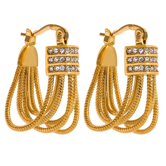 Cubic zirconia dangle earrings