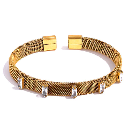 Rainbow CZ Open Charm Cuff