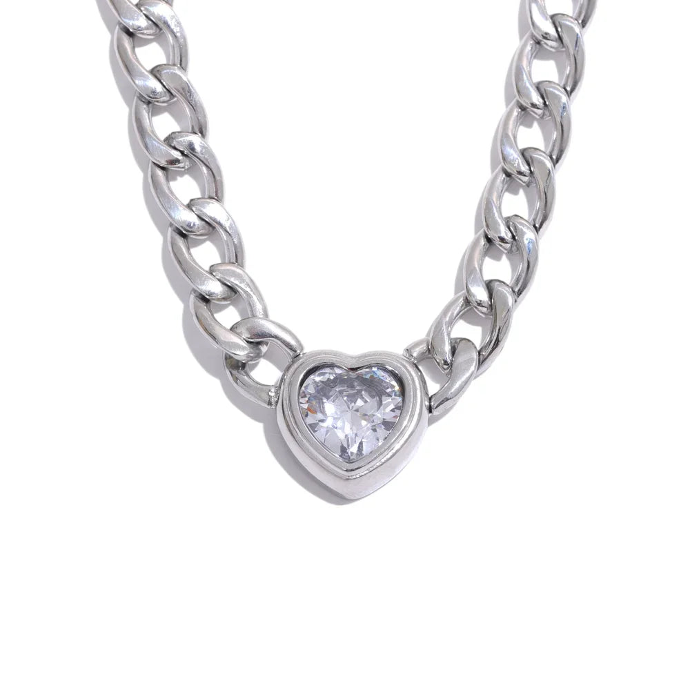 Heart Bling Pendant Necklace