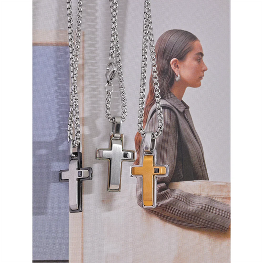 Cross Necklace Silver and Gold