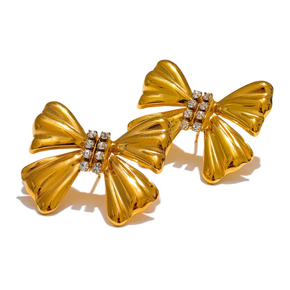 Cubic Zirconia Bow Knot Earrings