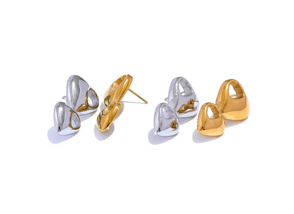 Gold heart earrings