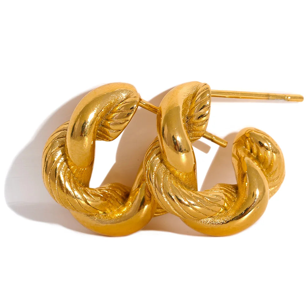 Twisted Geometric Hoop Earrings