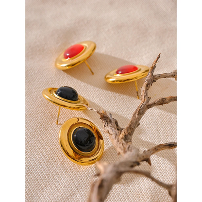 Stone Stud Earrings