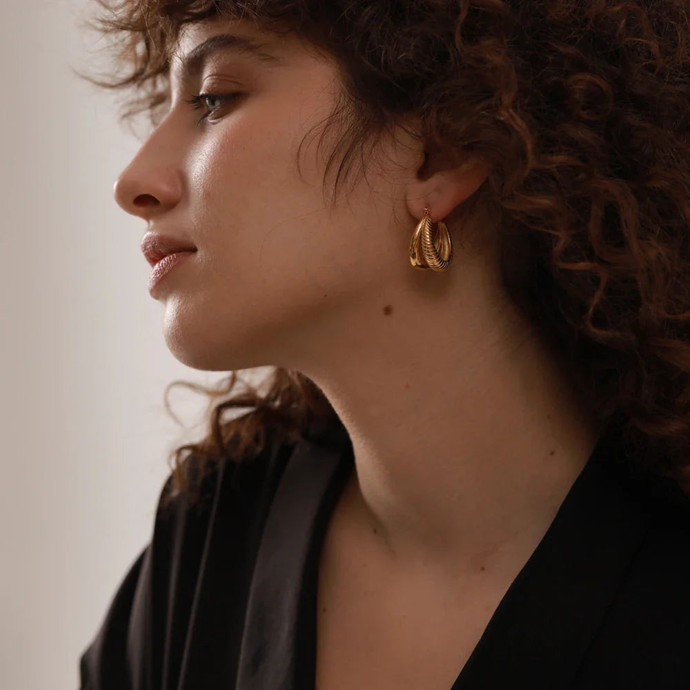 Chunky Gold Hoop Earrings