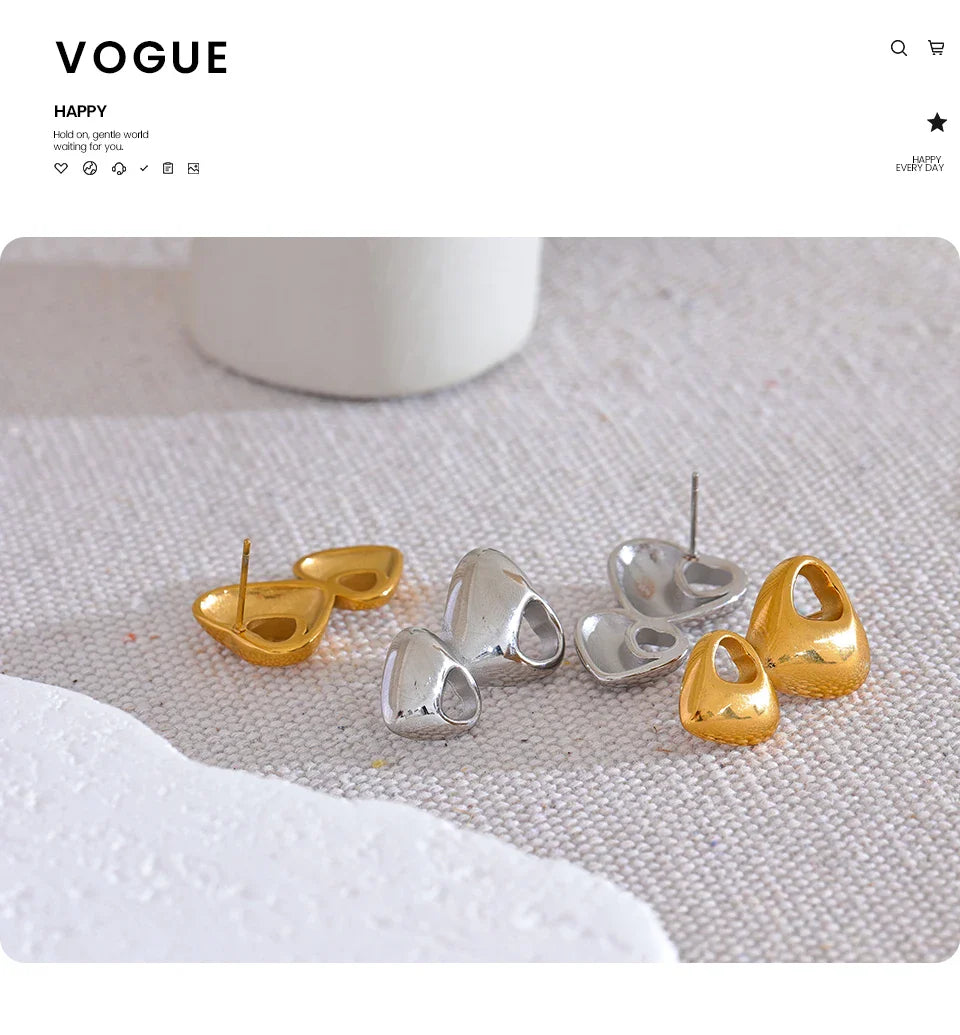 Gold heart earrings