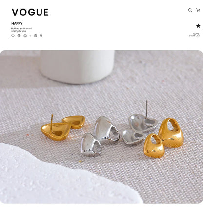 Gold heart earrings