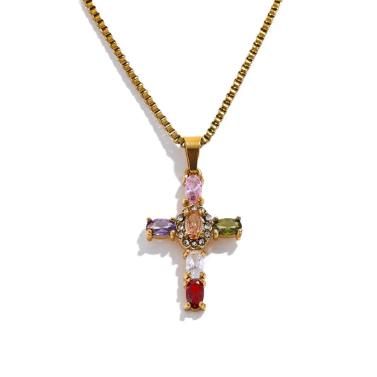 Small Gold Cross Necklace