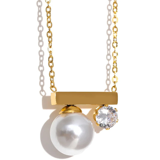 Golden Pearl Necklace