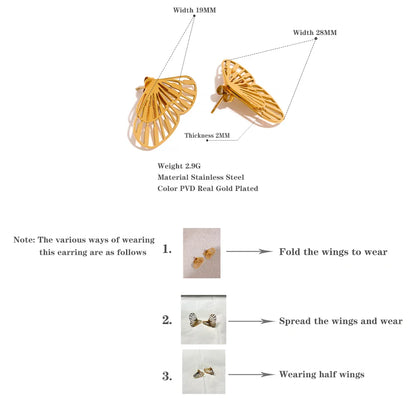 Butterfly Metal Stackable Stud Earrings