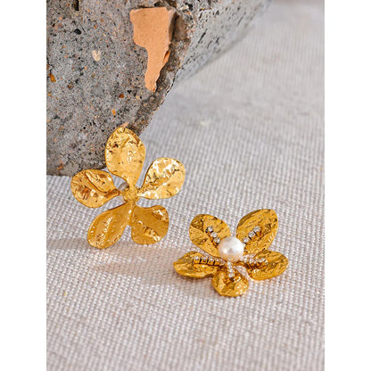 Gold Flower Earrings