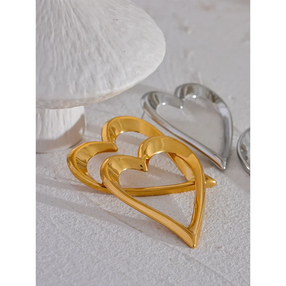 Gold Stud Earrings Heart