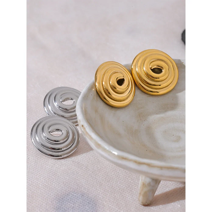 Round Circle Big Stud Earrings