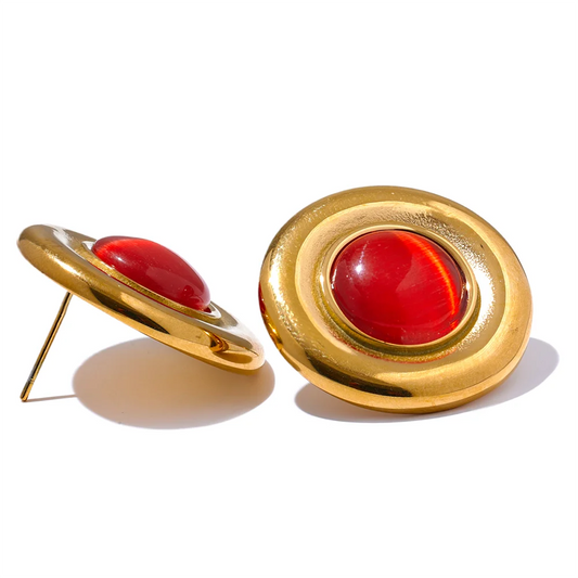Stone Stud Earrings