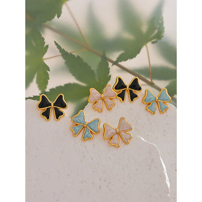 Enamel Bow Knot Studs