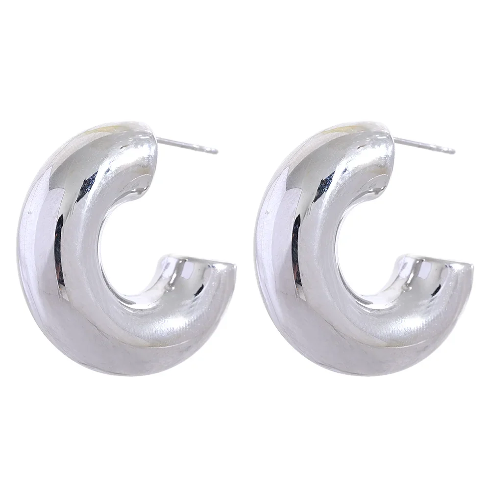 Small Chunky Gold Hoop Earrings