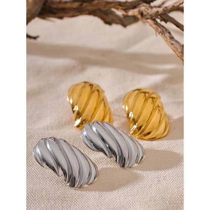 Geometric Metal Stud Earrings