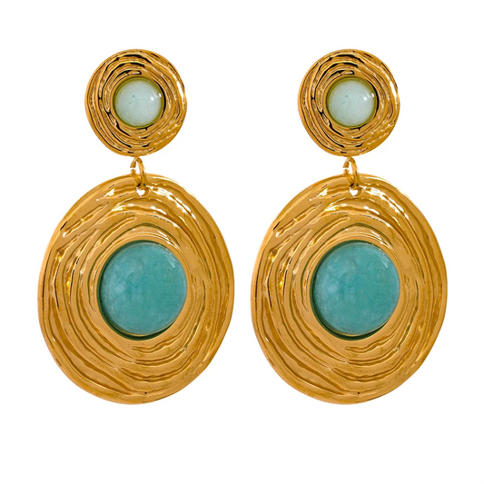 Stone dangle earrings