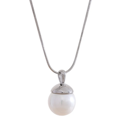 Shell Pearl Pendant Necklace Gold Jewelry