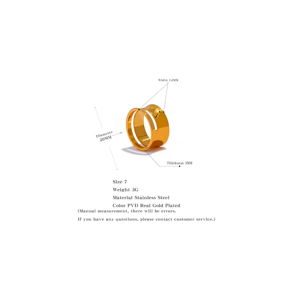 Two Wearing Way Geometric Hollow Ring