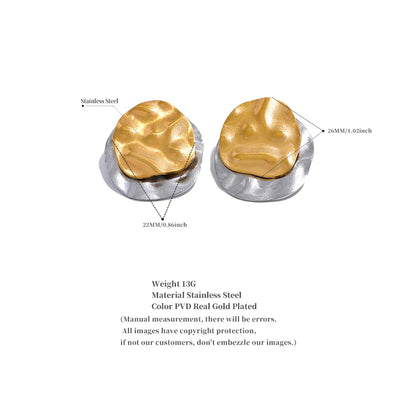 Double Color Geometric Round Stud Earrings