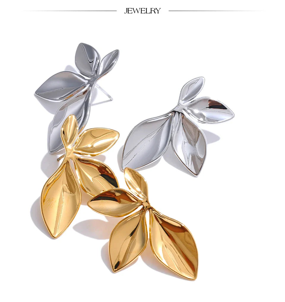 Gold Flower Earrings