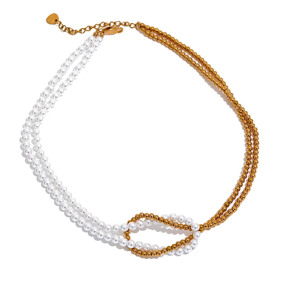 Imitation Pearl Knot Necklace
