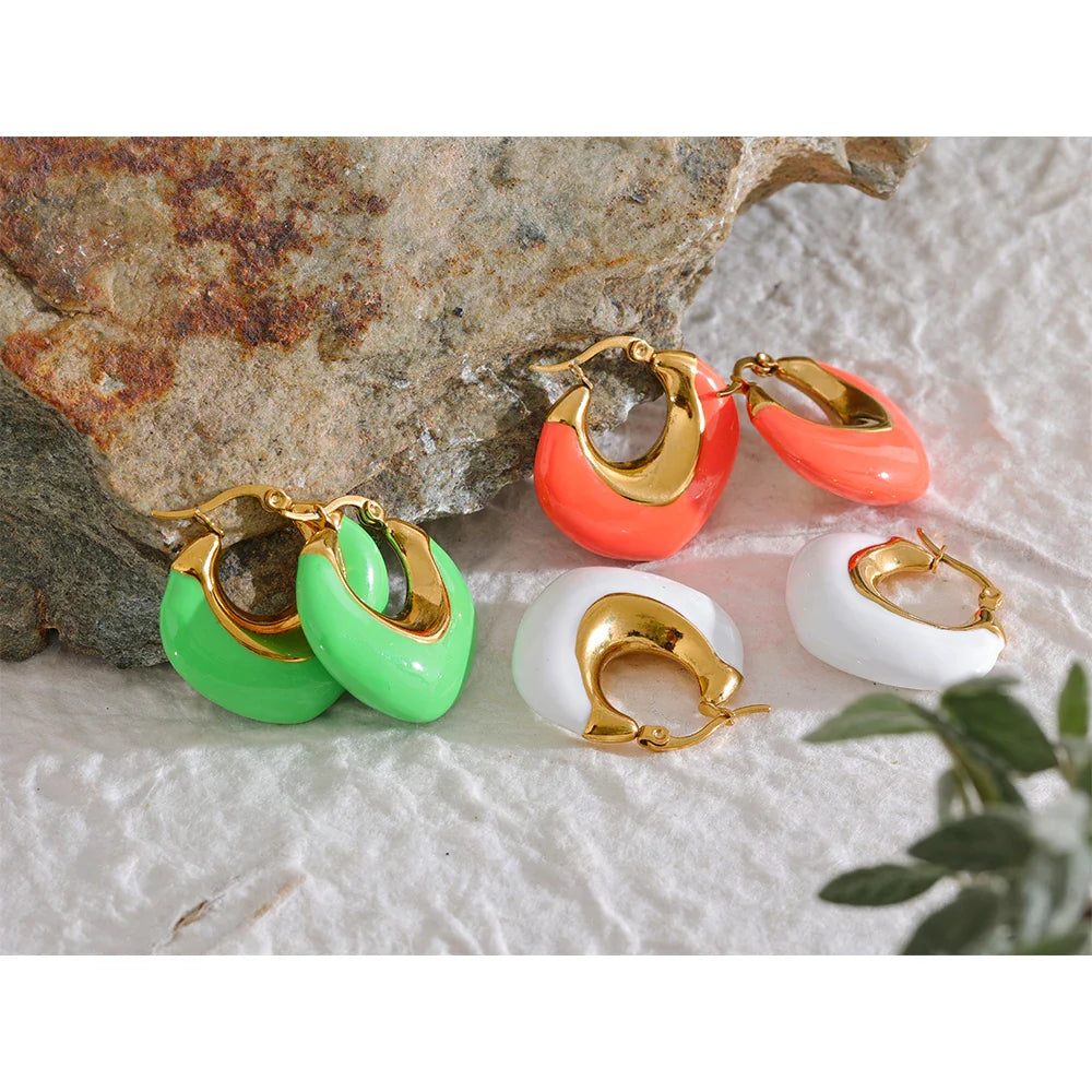 Acrylic Chunky Hoop Earrings