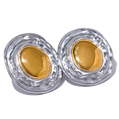 Round Statement Stud Earrings