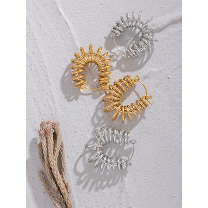 Hollow Gold Hoop Earrings