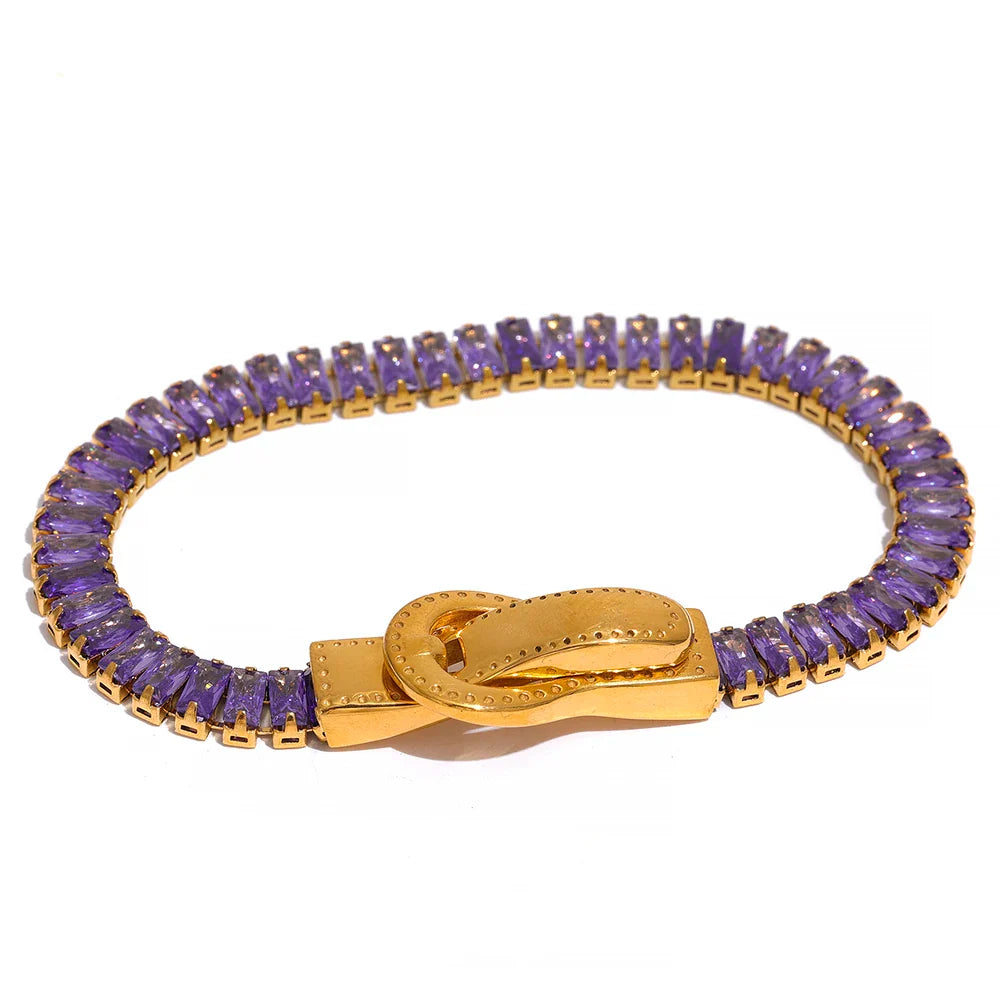CZ Belt Buckle Bracelet