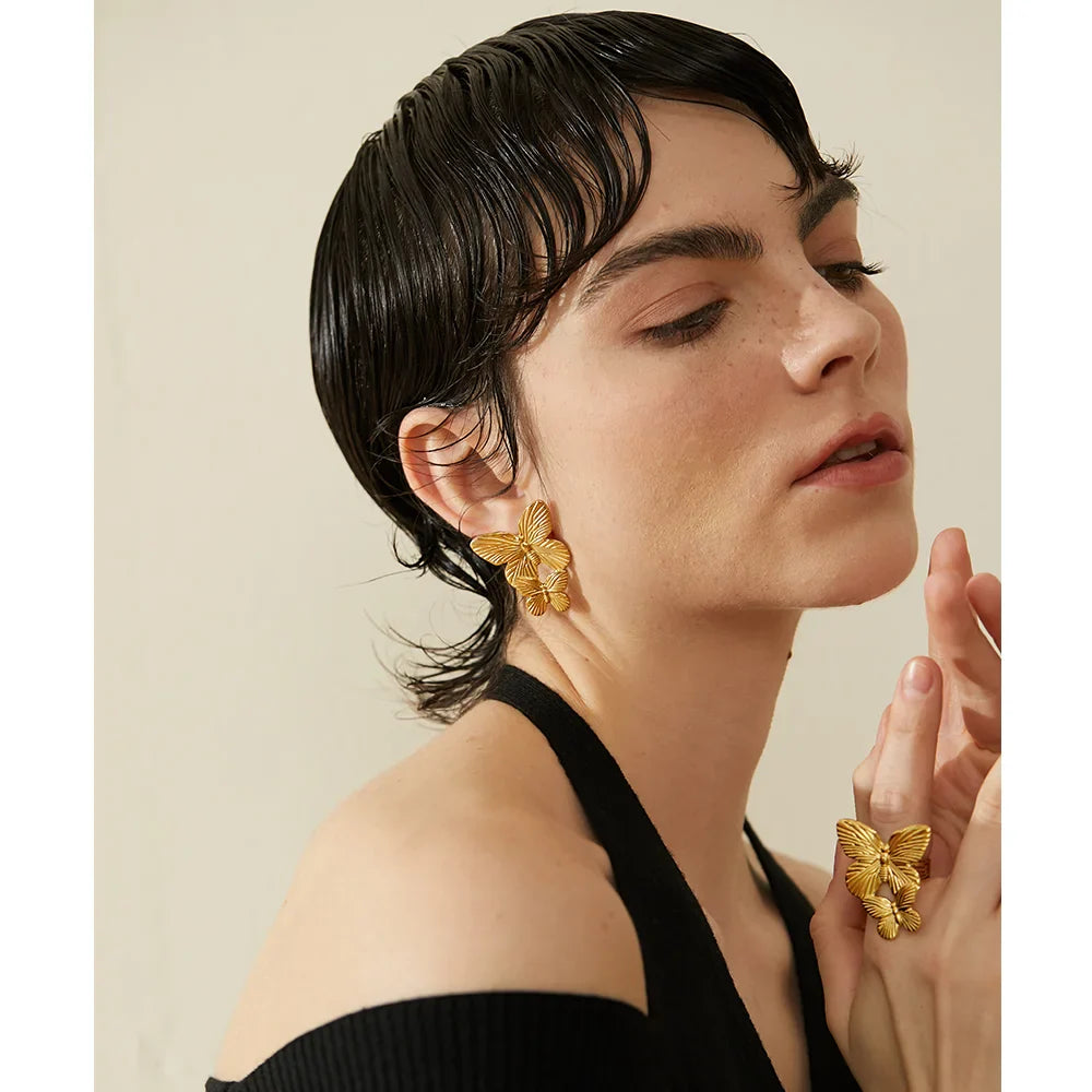 Butterfly earrings studs