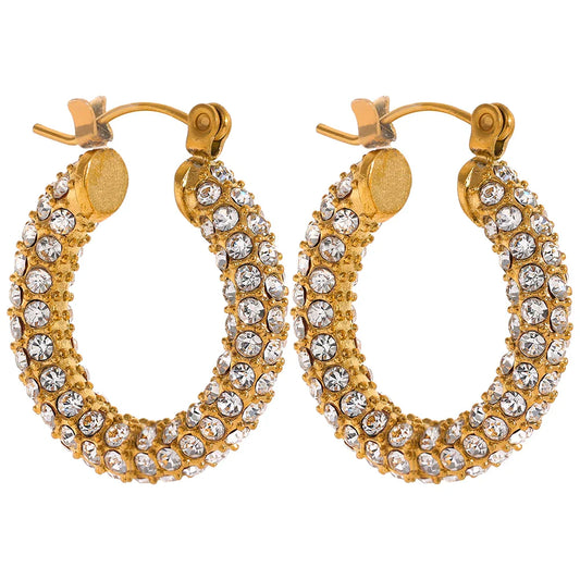Luxury Micro Zircon Huggie Earrings