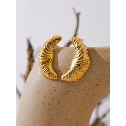 Croissant Moon Stud Earrings