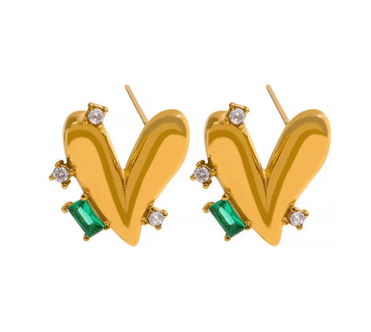 Romantic Heart Stud Earrings