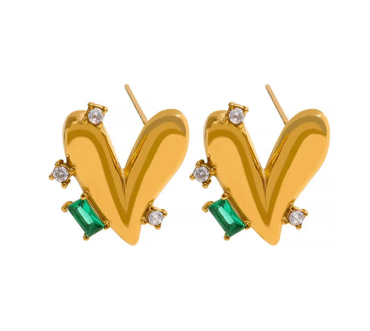 Romantic Heart Stud Earrings
