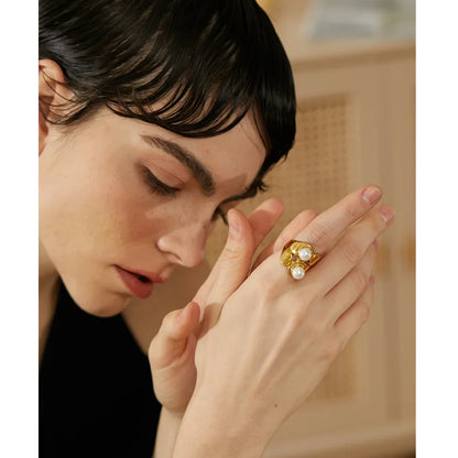 Gold and Pearl Ring