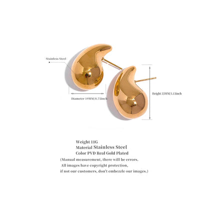 Chunky Water Drop Big Stud Earrings