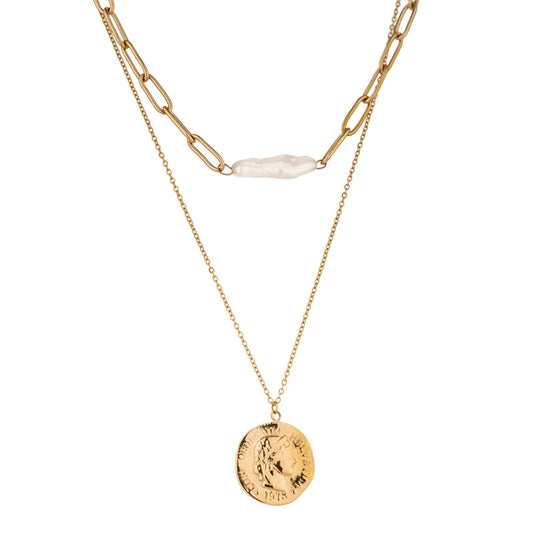 Gold Coin Pendant Necklace