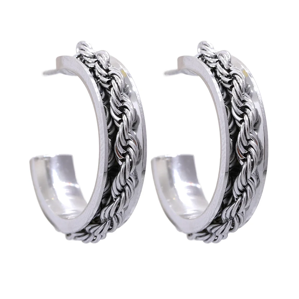 C Shape Geometric Huggie Earrings