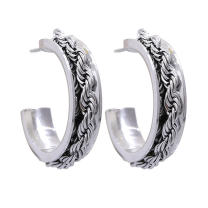 C Shape Geometric Huggie Earrings