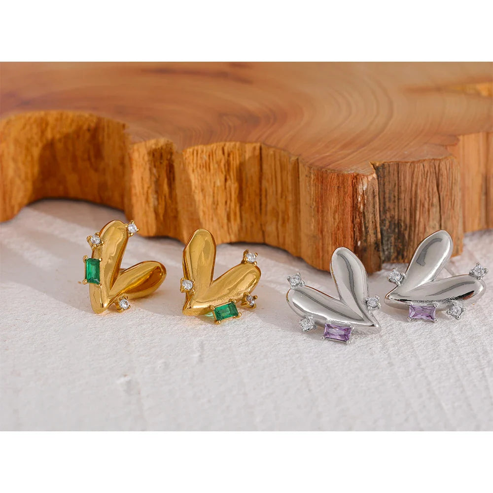 Romantic Heart Stud Earrings